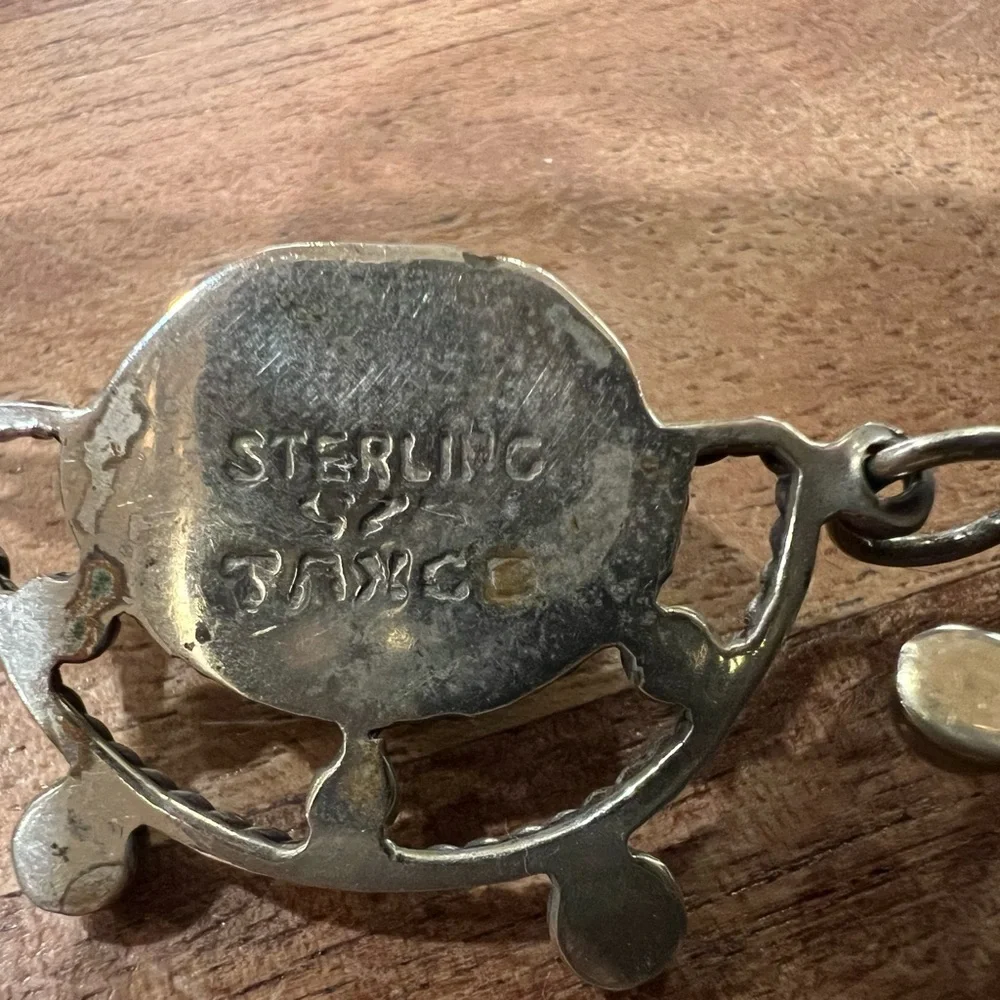 Vintage 1970ies Silver and Green Statement Necklace - Picture 5 of 5